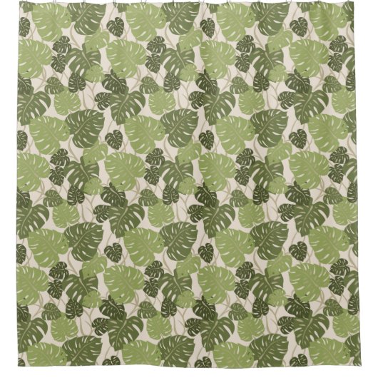 Cliff Hanger Hawaiian Monstera Leaf Aloha Shirt Douchegordijn (Voorkant)