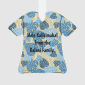 Cliff Hanger Hawaiian Monstera Leaf Aloha Shirt Ornament (achterkant)