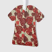 Cliff Hanger Hawaiian Monstera Leaf Aloha Shirt Ornament (voorkant)