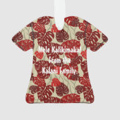 Cliff Hanger Hawaiian Monstera Leaf Aloha Shirt Ornament (achterkant)