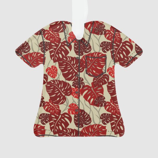 Cliff Hanger Hawaiian Monstera Leaf Aloha Shirt Ornament (voorkant)