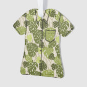 Cliff Hanger Hawaiian Monstera Leaf Aloha Shirt Ornament (voorkant)