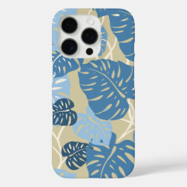 Cliff Hanger Hawaiian Monstera Leaf Blue iPhone 16 Pro Hoesje