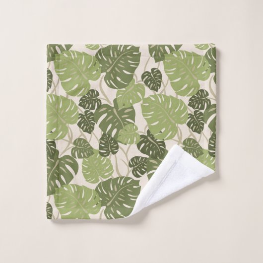 Cliff Hanger Hawaiian Monstera Leaf Coordinates Bad Handdoek (Wasdoekje)