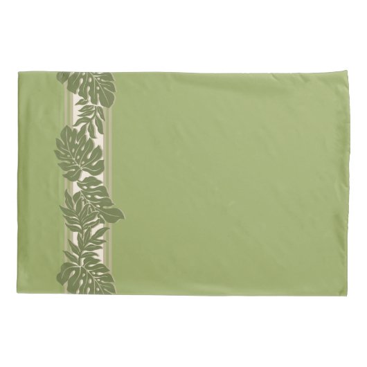 Cliff Hanger Hawaiian Monstera Leaf Green Kussensloop (Achterkant)