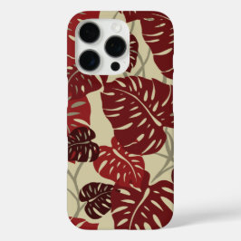 Cliff Hanger Hawaiian Monstera Leaf Red iPhone 16 Pro Hoesje