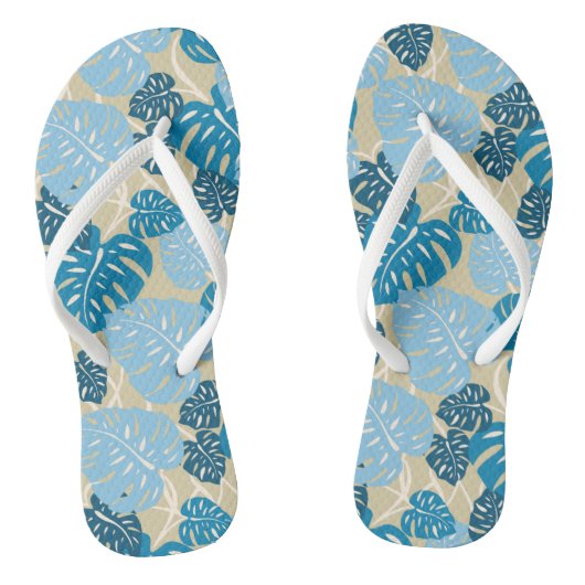 Cliff Hanger Hawaiian Monstera Leaf Teenslippers (Voetbed)