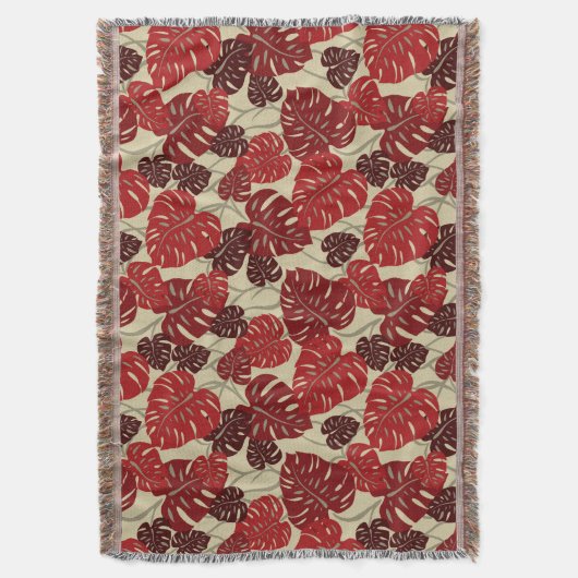Cliff Hanger Hawaiian Monstera Leaf Throw Blanket Deken (Voorkant Verticaal)