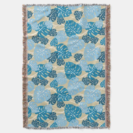 Cliff Hanger Hawaiian Monstera Leaf Throw Blanket Deken (Voorkant Verticaal)