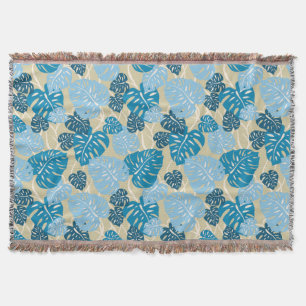 Cliff Hanger Hawaiian Monstera Leaf Throw Blanket Deken