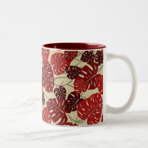 Cliff Hanger Hawaiian Monstera Leaf Tweekleurige Koffiemok