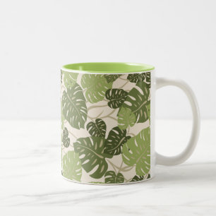Cliff Hanger Hawaiian Monstera Leaf Tweekleurige Koffiemok