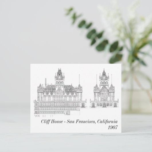 Cliff House 1907 Briefkaart (Staand voorkant)