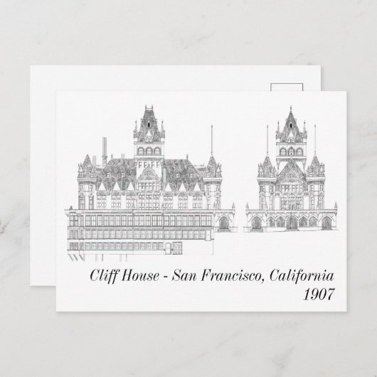 Cliff House 1907 Briefkaart (Voorkant / Achterkant)