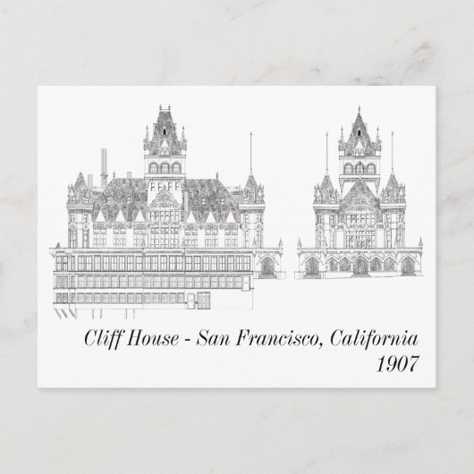 Cliff House 1907 Briefkaart (Voorkant)