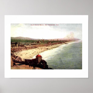 Cliff House Beach San Francisco 1910 stijl Poster
