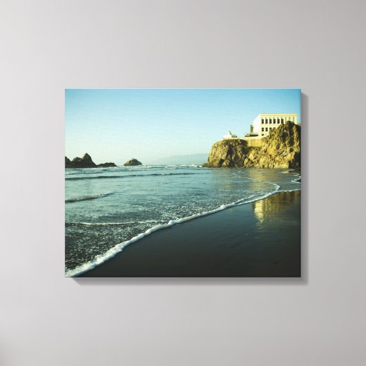 Cliff House, strand. Canvas Afdruk (Voorkant)