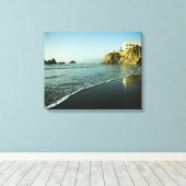 Cliff House, strand. Canvas Afdruk (Insitu (Houten vloer))