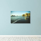 Cliff House, strand. Canvas Afdruk (Insitu (Houten vloer))