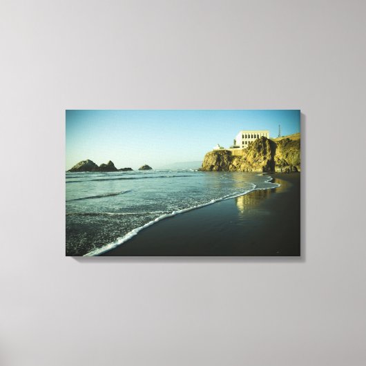 Cliff House, strand. Canvas Afdruk (Voorkant)