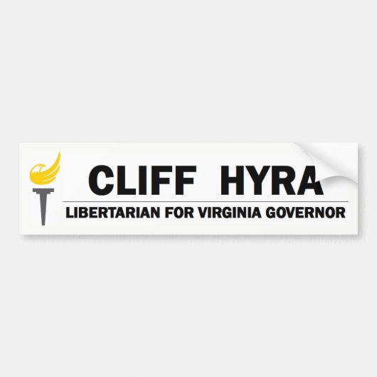 Cliff Hyra - Libertarian for Virginia Governor Bumpersticker (Voorkant)