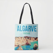 Cliff in Lagoa kust Algarve Portuga illustratie Tote Bag (Voorkant)
