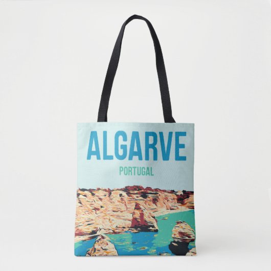 Cliff in Lagoa kust Algarve Portuga illustratie Tote Bag (Voorkant)