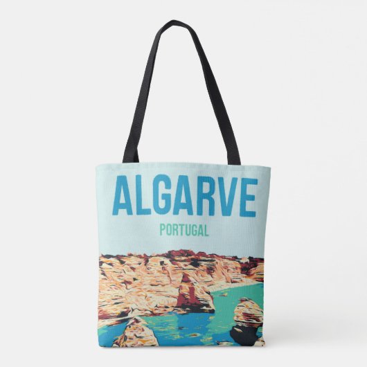 Cliff in Lagoa kust Algarve Portuga illustratie Tote Bag (Achterkant)
