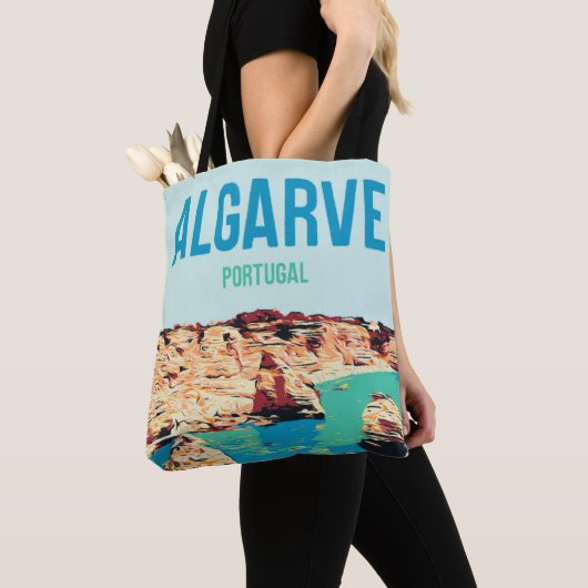 Cliff in Lagoa kust Algarve Portuga illustratie Tote Bag (Dichtbij)
