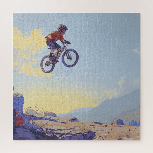 Cliff Jumping BMXer- BMX Rider Design Legpuzzel (Verticaal)