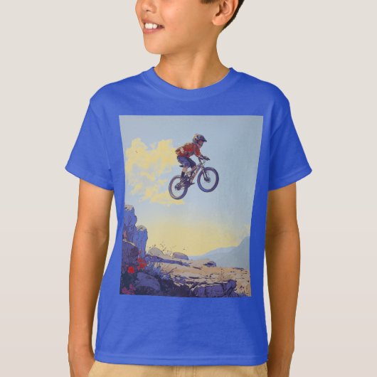 Cliff Jumping BMXer- BMX Rider Design T-shirt (Voorkant)