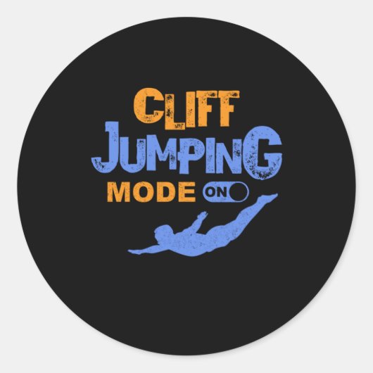 Cliff Jumping Mode op Cliff Diving Cliff Jump Gift Ronde Sticker (Voorkant)