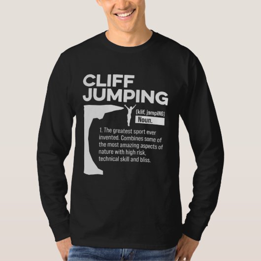 Cliff Jumping Noun Definition Tombstoning Cliff Di T-shirt (Voorkant)