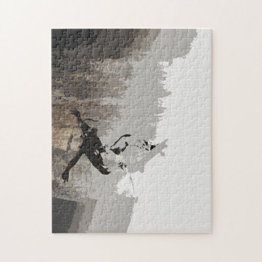 Cliff Jumping - Skateboarder Magnet Legpuzzel (Verticaal)