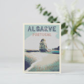 Cliff kustillustratie Algarve Portugal Briefkaart (Staand voorkant)