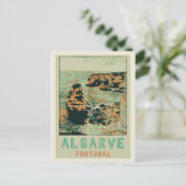 Cliff kustillustratie Algarve Portugal Briefkaart (Staand voorkant)