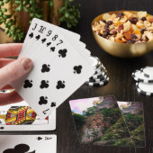 Cliff, met bomen pokerkaarten (Insitu)
