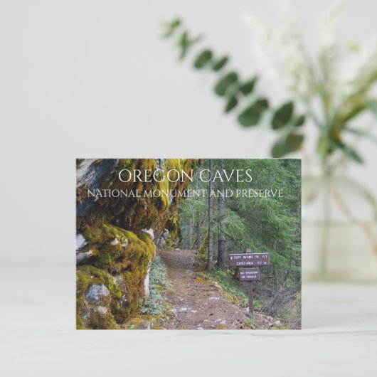 Cliff Natuur Trail Trailhead, Oregon Caves, Oregon Briefkaart (Staand voorkant)