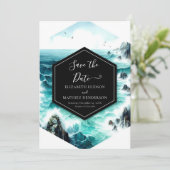 Cliff Ocean Nautical Wedding Save The Date (Staand voorkant)