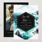 Cliff Ocean Nautical Wedding Save The Date (Voorkant / Achterkant)