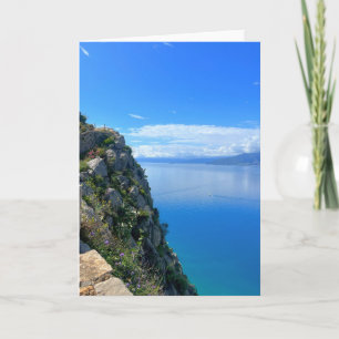 Cliff over het Zee nafplion Griekenland Kaart