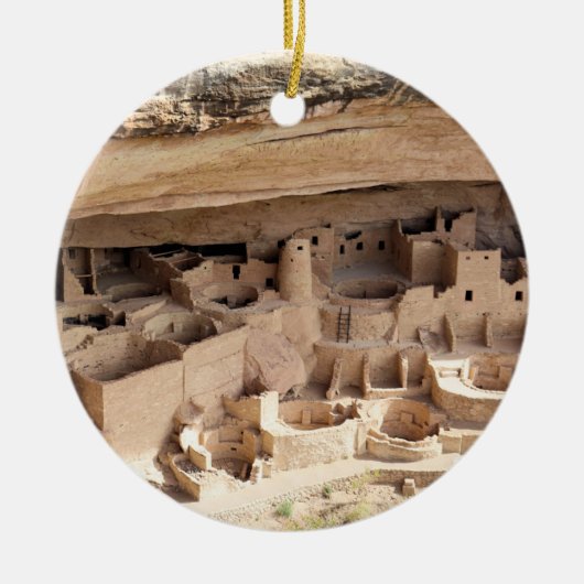 Cliff Palace bij het Nationaal Park Mesa Verde, Co Keramisch Ornament (Voorkant)