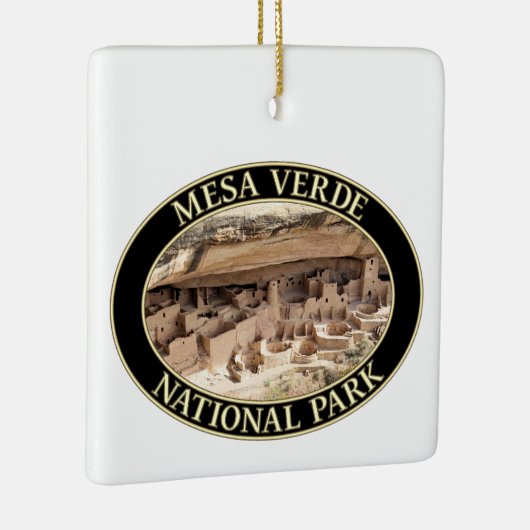Cliff Palace bij het Nationaal Park Mesa Verde in  Keramisch Ornament (Rechts)