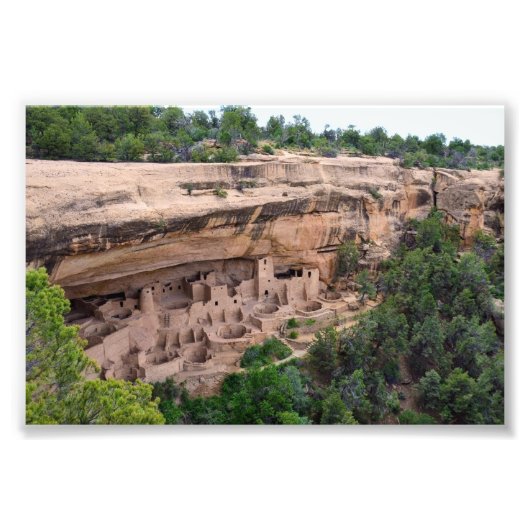 Cliff Palace Panorama, Mesa Verde, Colorado Foto Afdruk (Voorkant)