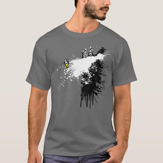 Cliff Skier Design T-shirt (Voorkant)