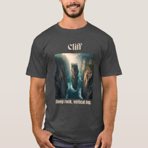 Cliff Steep Rock Geografie Houtskool Heather T-shirt