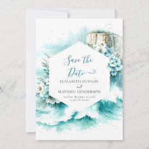 Cliff Typography Nautische bruiloft Save The Date