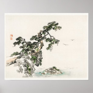 Cliff van Kono Bairei (1844-1895) Poster