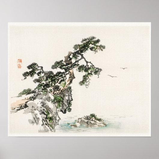 Cliff van Kono Bairei (1844-1895) Poster (Voorkant)