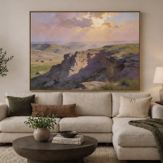 Cliff Vista Landscape - Pastel Painting Style Art Poster
